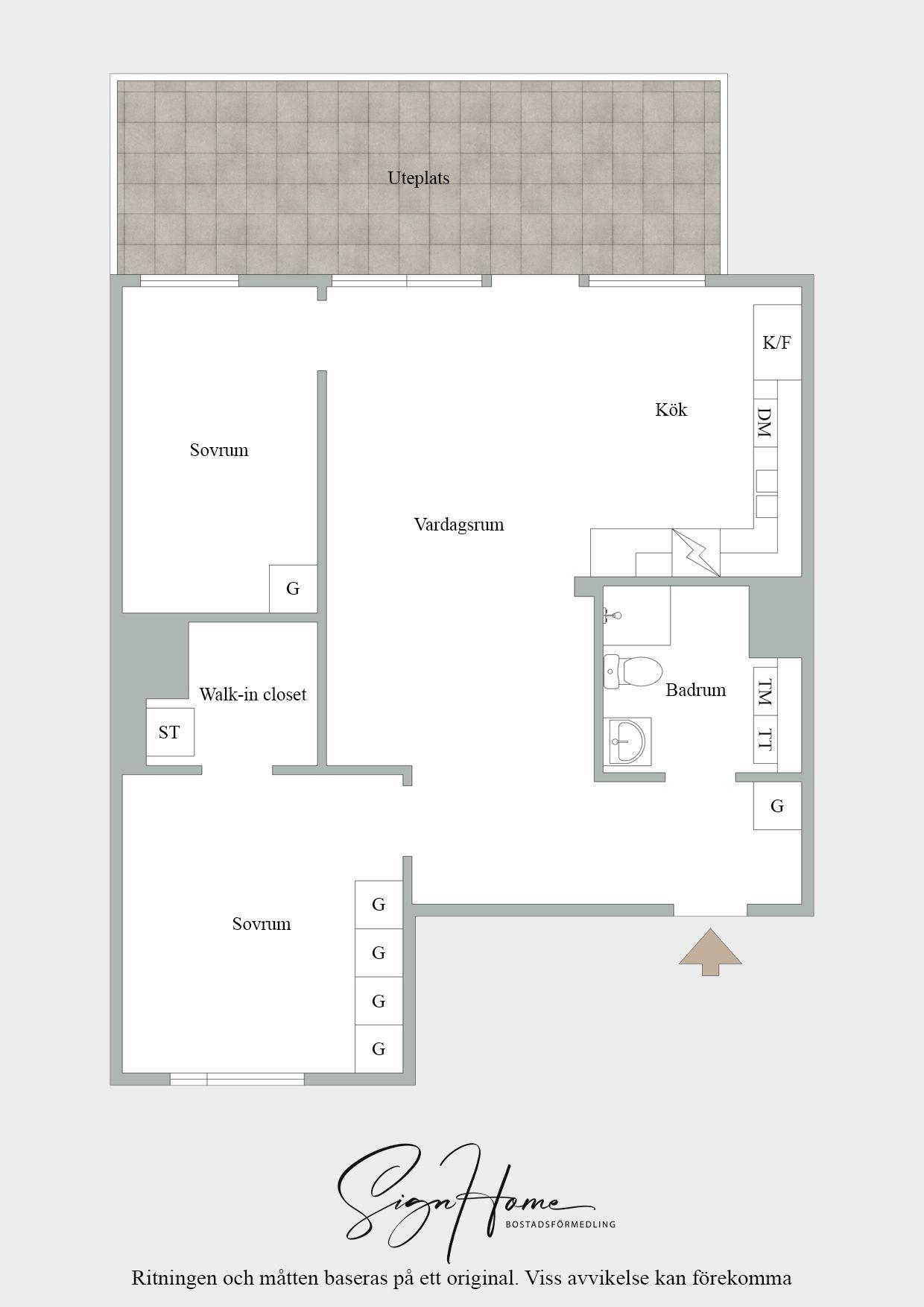 Modern och ljus 3:a med stor uteplats i Amhult