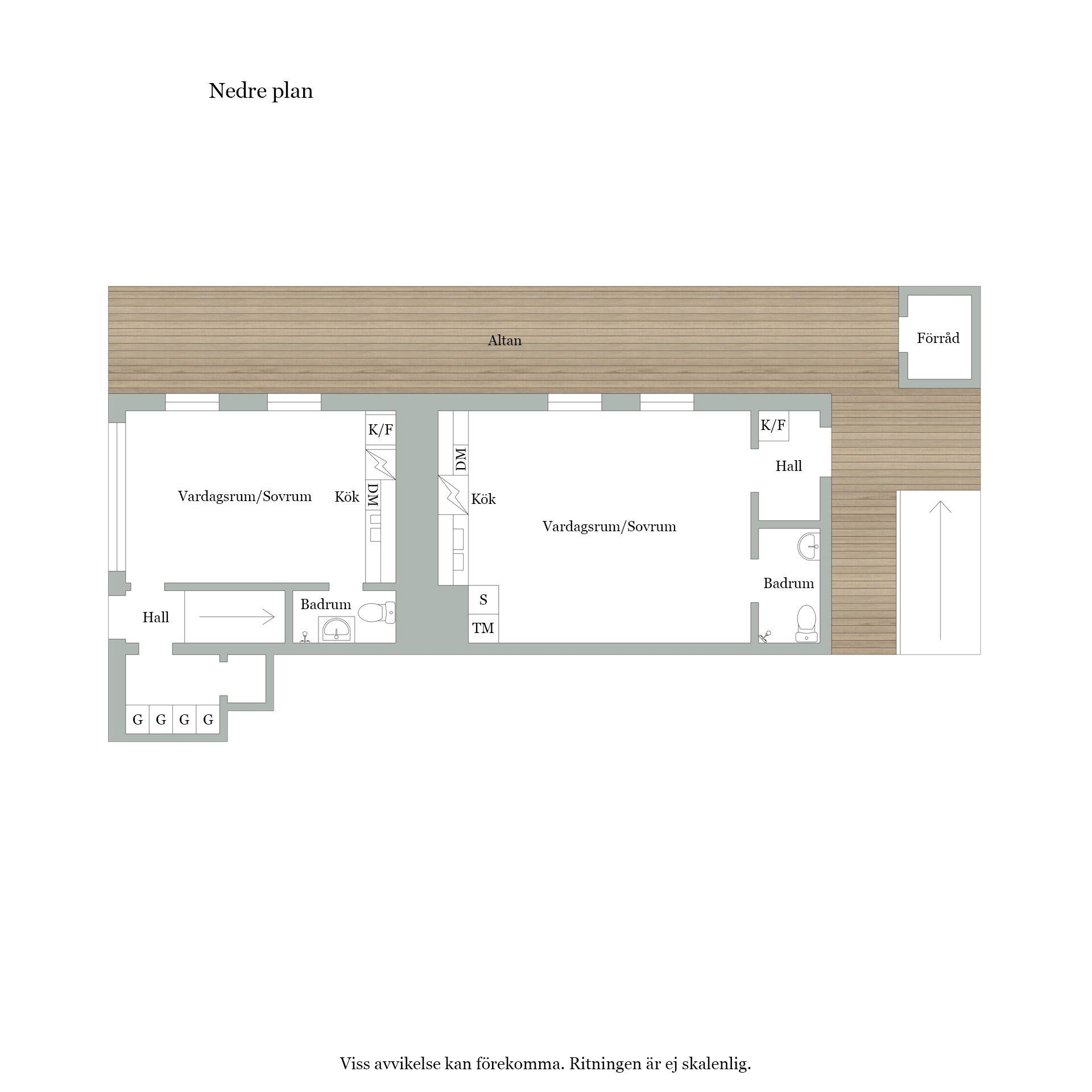 Modern villa med två uthyrningslägenheter och skogen som granne